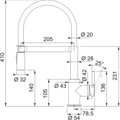 EVYE ARMATÜRÜ LİNA SEMI PRO MATT BLACK