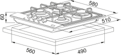 OCAK LINEAR FHNL 604 4G XS E Gazlı  Ocak
