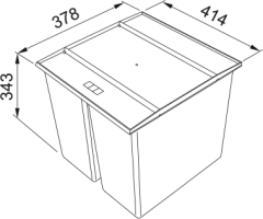 Ankastre Dolap İçi Çöp Kovası Easysort 450-2-0