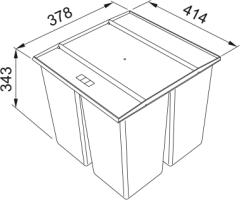 Ankastre Dolap İçi Çöp Kovası Easysort 450-1-2