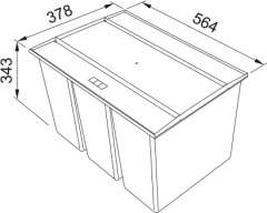 Ankastre Dolap İçi Çöp Kovası Easysort 600-3-0