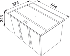 Ankastre Dolap İçi Çöp Kovası Easysort 600-2-2