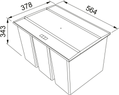 Ankastre Dolap İçi Çöp Kovası Easysort 600-1-4