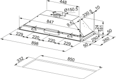 ASPİRATÖR INCA BOX FBI 931H X LED ANKASTRE