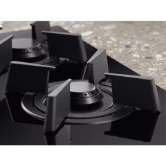 800 Serisi FlameLight 90 cm Gazlı Siyah Cam Ankastre Ocak