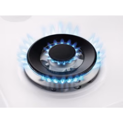 StepPower 60 cm Gazlı Döküm Izgaralı WOK Beyaz Cam Ankastre Ocak