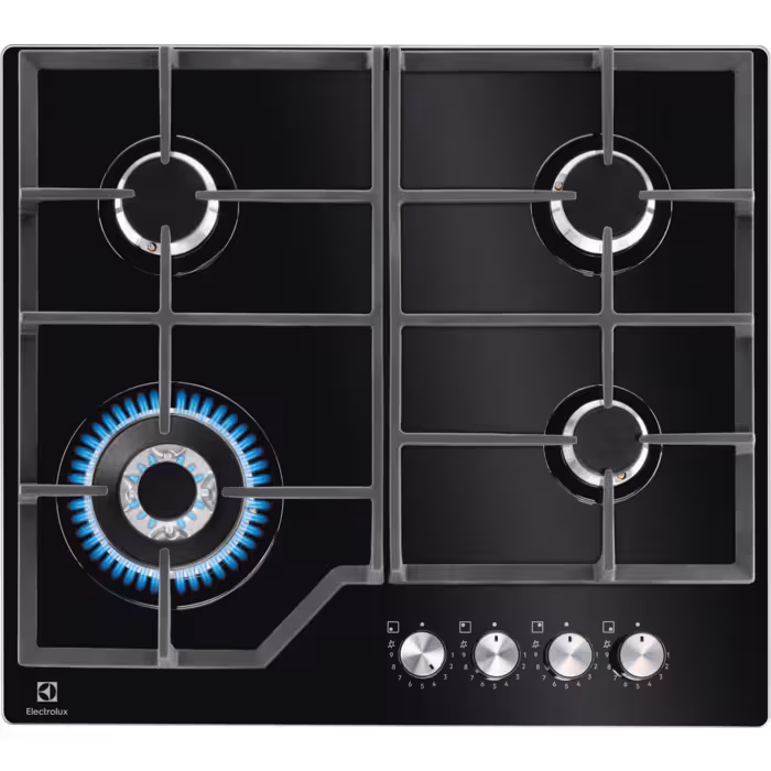 StepPower 60 cm Gazlı Döküm Izgaralı WOK Siyah Cam Ankastre Ocak