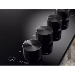 60 cm Gazlı Emaye Izgaralı Siyah Cam Ankastre Ocak