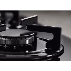 60 cm Gazlı Emaye Izgaralı Siyah Cam Ankastre Ocak