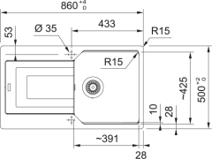 FRANKE URBAN UBG 611-86 TEK GÖZLÜ GRANİT EVYE VE BATARYA KAMPANYA SAHARA