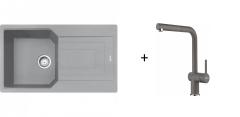 FRANKE URBAN UBG 611-86 TEK GÖZLÜ GRANİT EVYE VE BATARYA KAMPANYA STONE GREY