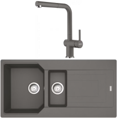 FRANKE URBAN UBG 611-100 TEK GÖZLÜ GRANİT EVİYE VE BATARYA KAMPANYA STONE GREY