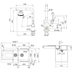 FRANKE URBAN UBG 651-100 1,5 GÖZLÜ GRANİT EVİYE VE BATARYA KAMPANYA