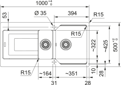FRANKE URBAN UBG 651-100 1,5 GÖZLÜ GRANİT EVİYE VE BATARYA KAMPANYA SAHARA