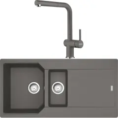 FRANKE URBAN UBG 651-100 1,5 GÖZLÜ GRANİT EVİYE VE BATARYA KAMPANYA STONE GREY