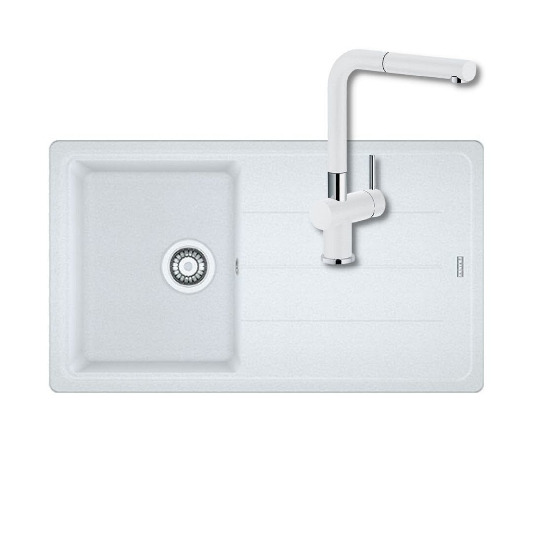 FRANKE BASIS BFG 611-86 TEK GÖZLÜ GRANİT EVİYE VE BATARYA KAMPANYA BİANCO