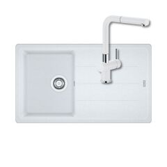 FRANKE BASIS BFG 611-86 TEK GÖZLÜ GRANİT EVİYE VE BATARYA KAMPANYA BİANCO