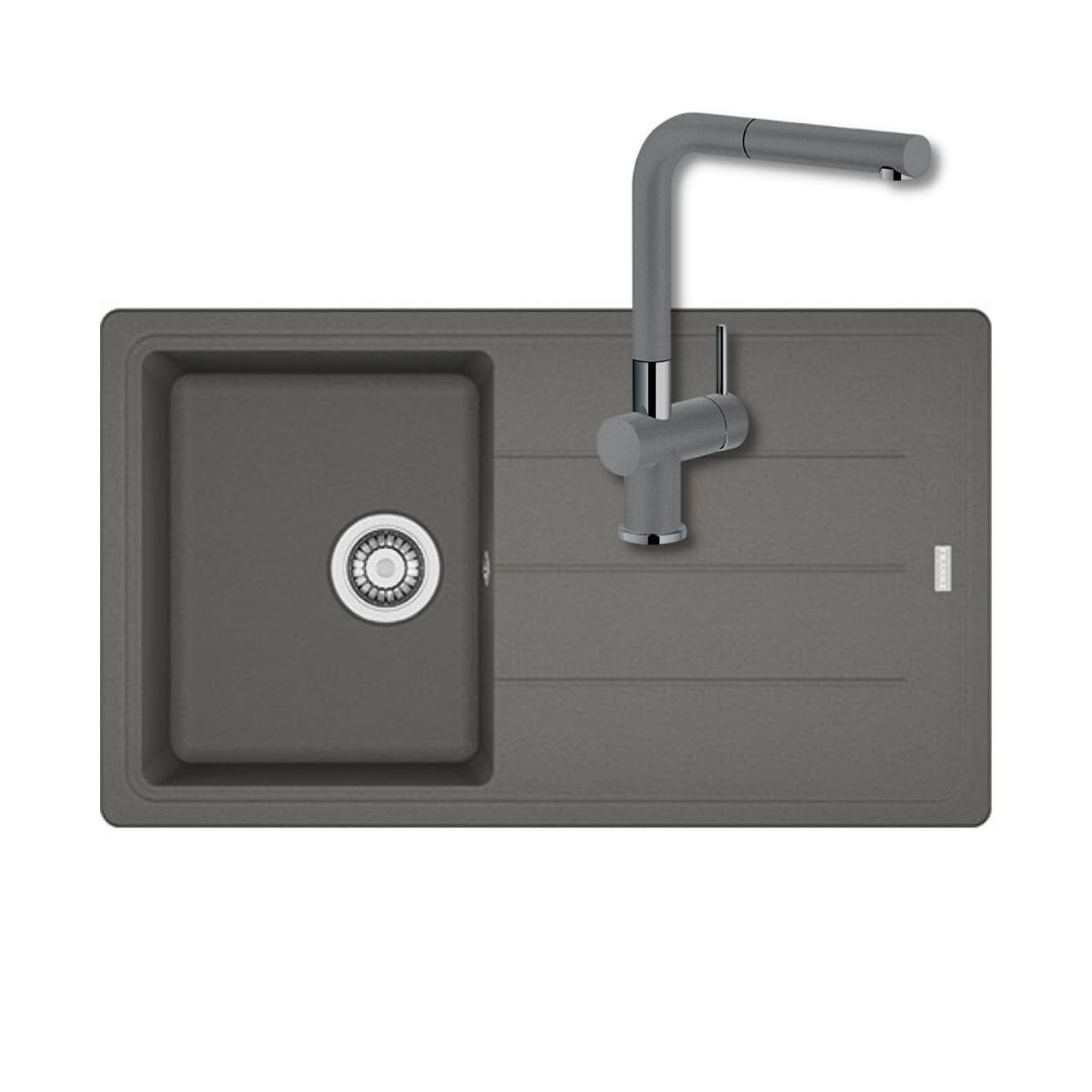 FRANKE BASIS BFG 611-86 TEK GÖZLÜ GRANİT EVİYE VE BATARYA KAMPANYA STONE GREY