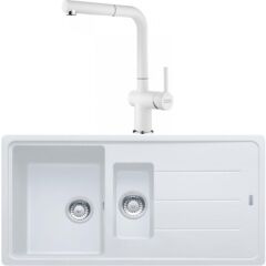 FRANKE BASIS BFG 651-97 1,5 GÖZLÜ GRANİT EVİYE VE BATARYA KAMPANYA BİANCO
