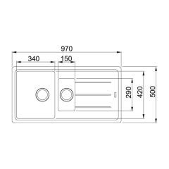 FRANKE BASIS BFG 651-97 1,5 GÖZLÜ GRANİT EVİYE VE BATARYA KAMPANYA STONE GREY