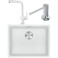 FRANKE MARIS MRG 110-52 GRANİT EVİYE  BATARYA VE SABUNLUK KAMPANYA BİANCO
