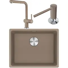 FRANKE MARIS MRG 110-52 GRANİT EVİYE  BATARYA VE SABUNLUK KAMPANYA OYSTER