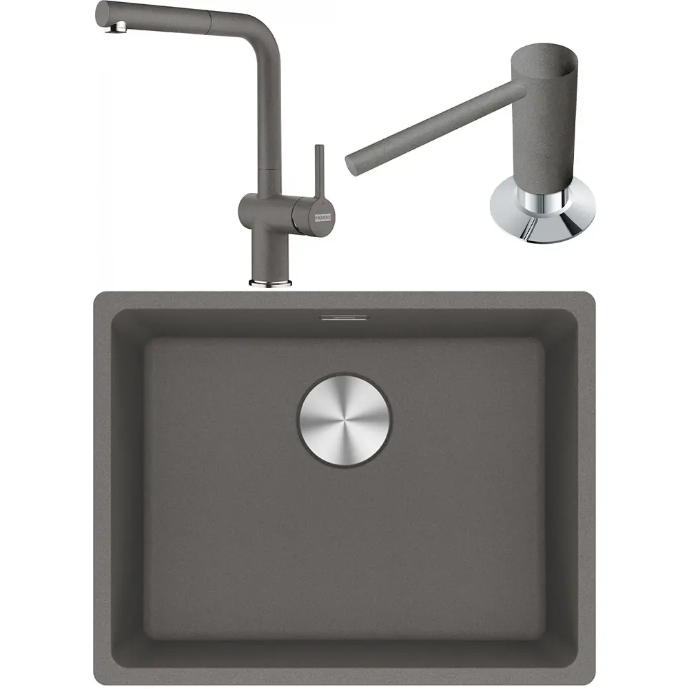 FRANKE MARIS MRG 110-52 GRANİT EVİYE  BATARYA VE SABUNLUK KAMPANYA STONE GREY