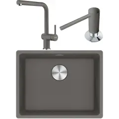 FRANKE MARIS MRG 110-52 GRANİT EVİYE  BATARYA VE SABUNLUK KAMPANYA STONE GREY