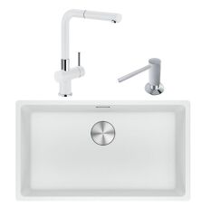 FRANKE MARIS MRG 110-72 GRANİT EVİYE ARMATÜR VE SIVI SABUNLUK KAMPANYA BİANCO