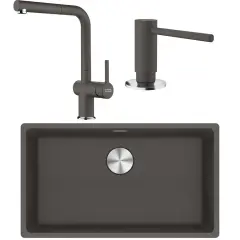 FRANKE MARIS MRG 110-72 GRANİT EVİYE ARMATÜR VE SIVI SABUNLUK KAMPANYA SLATE GREY