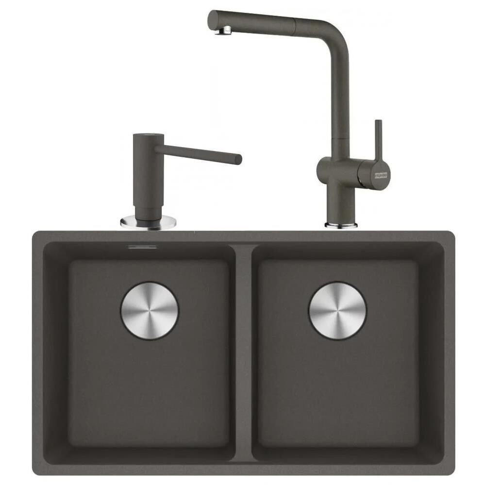 FRANKE MARIS MRG 120-35-35 GRANİT EVİYE ARMATÜR VE SIVI SABUNLUK KAMPANYA SLATE GREY