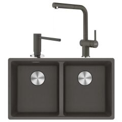 FRANKE MARIS MRG 120-35-35 GRANİT EVİYE ARMATÜR VE SIVI SABUNLUK KAMPANYA SLATE GREY