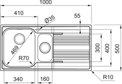 FRANKE SMART SRX 651-100 SAĞ DAMLALIK