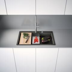 FRANKE KUBUS 2 PRO KNG 610-73 SLATE GREY GRANİT EVİYE