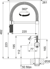 FRANKE MARIS STRIPES SEMI PRO MATT BLACK ARMATÜR