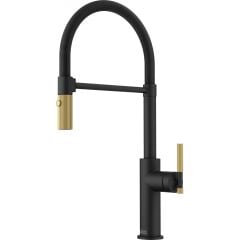 FRANKE MARIS STRIPES SEMI PRO MATT BLACK- GOLD ARMATÜR