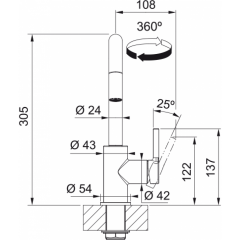 EVYE ARMATÜRÜ LİNA  U Pull Down HP CHR