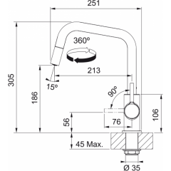 EVYE ARMATÜRÜ LİNA  U Pull Down HP CHR
